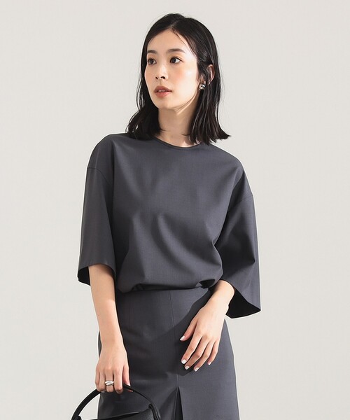 Demi-Luxe BEAMS（デミルクス ビームス）の「【12/4値下げ】ウール トロピカル フレアスリーブ プルオーバー［手洗い可］（シャツ/ブラウス・レディース・チャコールグレー/ベージュ・ONE SIZE）」の8枚目の写真