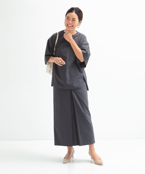 Demi-Luxe BEAMS（デミルクス ビームス）の「【12/4値下げ】ウール トロピカル フレアスリーブ プルオーバー［手洗い可］（シャツ/ブラウス・レディース・チャコールグレー/ベージュ・ONE SIZE）」の12枚目の写真