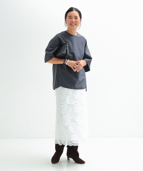 Demi-Luxe BEAMS（デミルクス ビームス）の「【12/4値下げ】ウール トロピカル フレアスリーブ プルオーバー［手洗い可］（シャツ/ブラウス・レディース・チャコールグレー/ベージュ・ONE SIZE）」の16枚目の写真