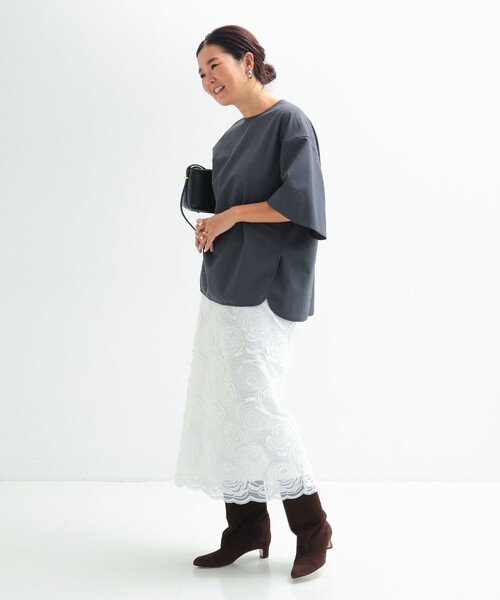 Demi-Luxe BEAMS（デミルクス ビームス）の「【12/4値下げ】ウール トロピカル フレアスリーブ プルオーバー［手洗い可］（シャツ/ブラウス・レディース・チャコールグレー/ベージュ・ONE SIZE）」の14枚目の写真