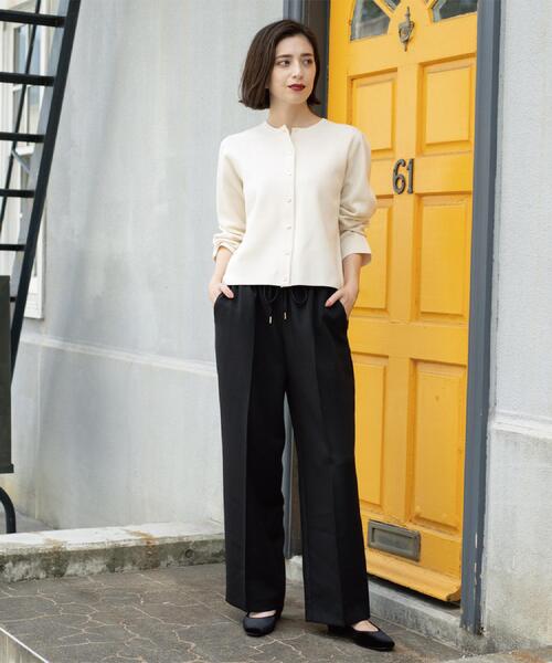 OPAQUE.CLIP（オペークドットクリップ）の「《SS-LLサイズ》ストレッチ美脚イージーワイドパンツ【防シワ/洗濯機洗い可】（その他パンツ・レディース・ブラウン系/ブラック/グレー・38/34/36/40/42）」の9枚目の写真