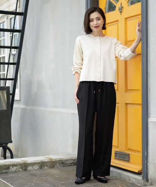 OPAQUE.CLIP（オペークドットクリップ）の「《SS-LLサイズ》ストレッチ美脚イージーワイドパンツ【防シワ/洗濯機洗い可】（その他パンツ・レディース・ブラウン系/ブラック/グレー・38/34/36/40/42）」の10枚目の写真