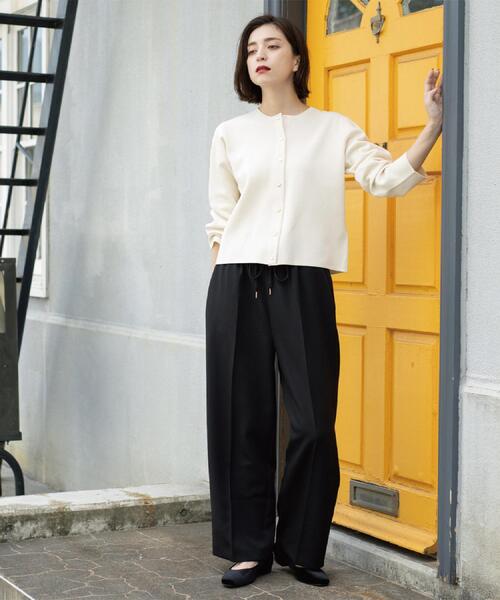 OPAQUE.CLIP（オペークドットクリップ）の「《SS-LLサイズ》ストレッチ美脚イージーワイドパンツ【防シワ/洗濯機洗い可】（その他パンツ・レディース・ブラウン系/ブラック/グレー・38/34/36/40/42）」の11枚目の写真