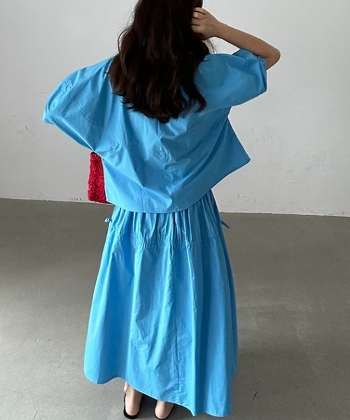 Aelina(エリナ)の「半袖トップス+スカートセットアップ(セットアップ・レディース・ブルー/イエロー・F)」の15枚目の写真