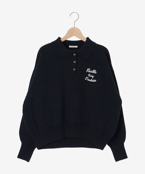 le.coeur blanc（ルクールブラン）の「《一部カラーWEB限定》フロッキーロゴニットポロ（ニット/セーター・レディース・アイボリー/ネイビー/グレー/ブラック/キャメル・38）」の20枚目の写真