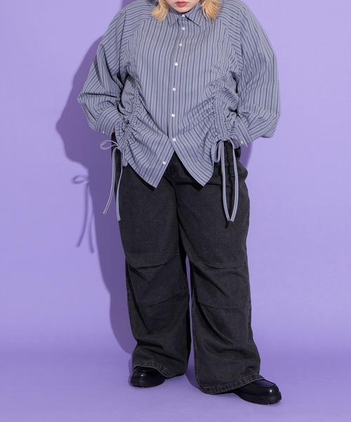 PUNYUS（プニュズ）の「ニータックデニムバギーパンツ（その他パンツ・レディース・ブラック/ライトブルー・1/2/3/4）」の14枚目の写真