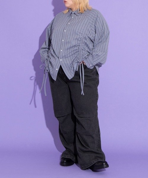 PUNYUS（プニュズ）の「ニータックデニムバギーパンツ（その他パンツ・レディース・ブラック/ライトブルー・1/2/3/4）」の16枚目の写真