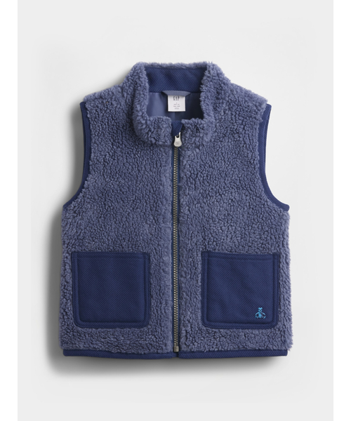 GAP(ギャップ)の「ボア ユーティリティベスト (幼児・ベビー)(ベスト・キッズ・ブルー・90cm/95cm/100cm/105cm/110cm/80cm)」の1枚目の写真