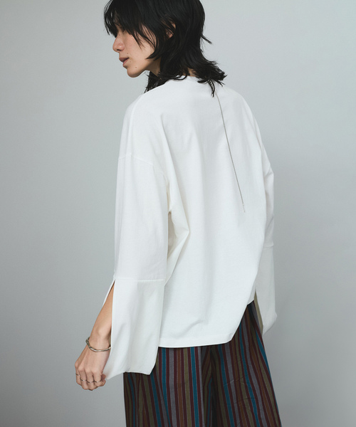 SALON adam et rope'(サロン アダム エ ロペ)の「【J'aDoRe・店舗限定】【Baserange(ベースレンジ)】HARBOUR LONG SLEEVE TEE(Tシャツ/カットソー・レディース・ホワイト・S)」の4枚目の写真