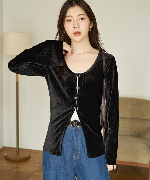 FREAK'S STORE(フリークスストア)の「限定展開 楊柳 ベロア ホック トップス(Tシャツ/カットソー・レディース・ブラウン/ベージュ/ブラック・フリ-)」の22枚目の写真
