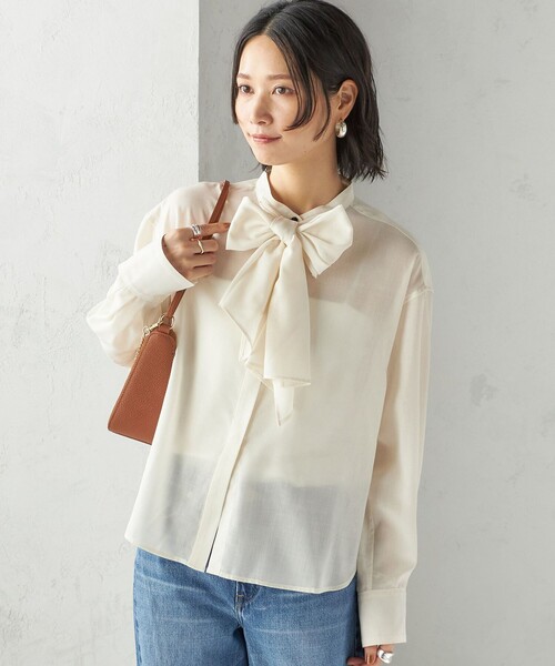 SHIPS(シップス)の「〈手洗い可能〉シアー リボン タイ ブラウス(シャツ/ブラウス・レディース・ナチュラル・ONE SIZE)」の8枚目の写真
