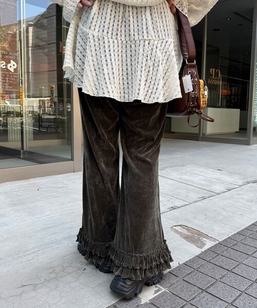 CIAOPANIC（チャオパニック）の「シアーフロッキーフリルイージーパンツ（その他パンツ・レディース・キャメル/ブラウン/グレー/カーキ/ブラック・SMALL/MEDIUM）」の18枚目の写真