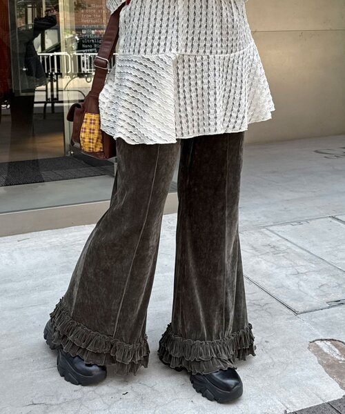 CIAOPANIC（チャオパニック）の「シアーフロッキーフリルイージーパンツ（その他パンツ・レディース・キャメル/ブラウン/グレー/カーキ/ブラック・SMALL/MEDIUM）」の17枚目の写真