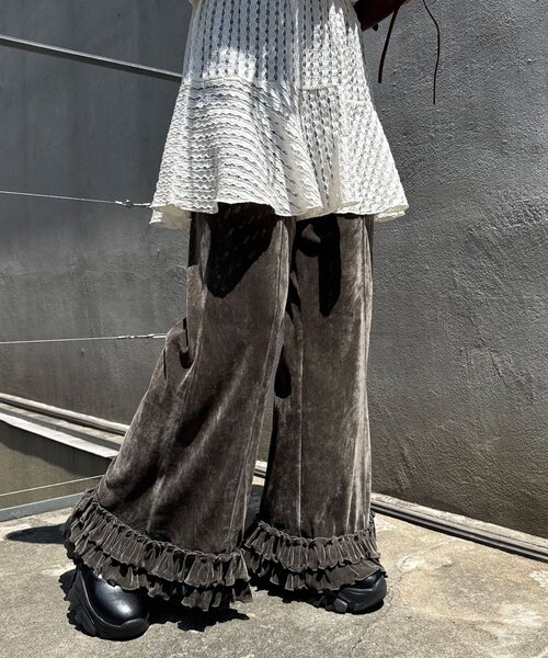 CIAOPANIC（チャオパニック）の「シアーフロッキーフリルイージーパンツ（その他パンツ・レディース・キャメル/ブラウン/グレー/カーキ/ブラック・SMALL/MEDIUM）」の16枚目の写真