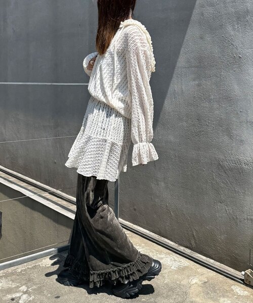 CIAOPANIC（チャオパニック）の「シアーフロッキーフリルイージーパンツ（その他パンツ・レディース・キャメル/ブラウン/グレー/カーキ/ブラック・SMALL/MEDIUM）」の14枚目の写真