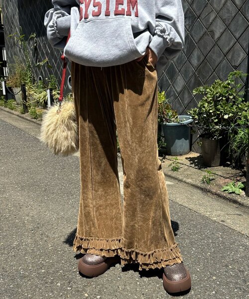 CIAOPANIC（チャオパニック）の「シアーフロッキーフリルイージーパンツ（その他パンツ・レディース・キャメル/ブラウン/グレー/カーキ/ブラック・SMALL/MEDIUM）」の12枚目の写真