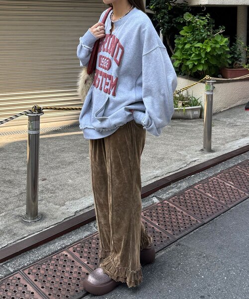 CIAOPANIC（チャオパニック）の「シアーフロッキーフリルイージーパンツ（その他パンツ・レディース・キャメル/ブラウン/グレー/カーキ/ブラック・SMALL/MEDIUM）」の9枚目の写真