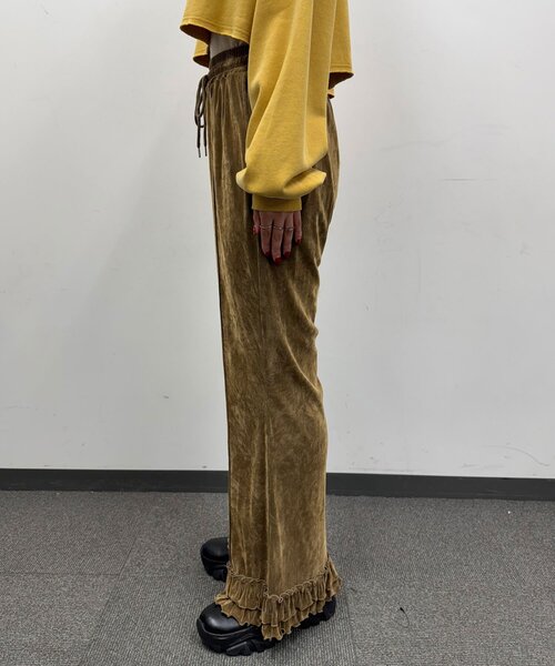 CIAOPANIC（チャオパニック）の「シアーフロッキーフリルイージーパンツ（その他パンツ・レディース・キャメル/ブラウン/グレー/カーキ/ブラック・SMALL/MEDIUM）」の7枚目の写真