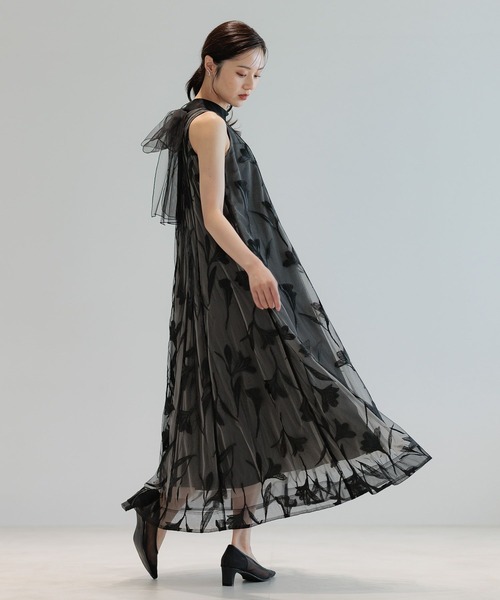 Andemiu（アンデミュウ）の「【選べる着丈/結婚式/二次会/謝恩会】バックリボンシシュウドレス579326（ドレス・レディース・ブラック/ブルーグレー・FREE/フリー）」の2枚目の写真