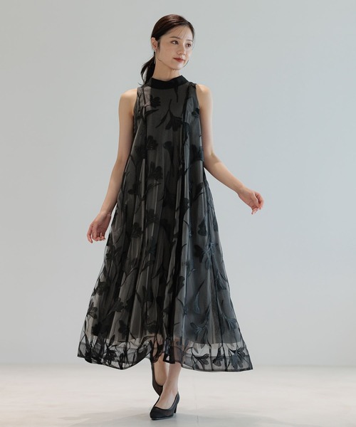 Andemiu（アンデミュウ）の「【選べる着丈/結婚式/二次会/謝恩会】バックリボンシシュウドレス579326（ドレス・レディース・ブラック/ブルーグレー・FREE/フリー）」の4枚目の写真