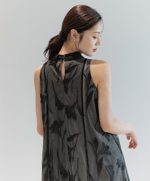 Andemiu（アンデミュウ）の「【選べる着丈/結婚式/二次会/謝恩会】バックリボンシシュウドレス579326（ドレス・レディース・ブラック/ブルーグレー・FREE/フリー）」の6枚目の写真