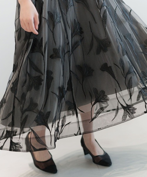 Andemiu（アンデミュウ）の「【選べる着丈/結婚式/二次会/謝恩会】バックリボンシシュウドレス579326（ドレス・レディース・ブラック/ブルーグレー・FREE/フリー）」の8枚目の写真