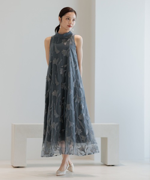 Andemiu（アンデミュウ）の「【選べる着丈/結婚式/二次会/謝恩会】バックリボンシシュウドレス579326（ドレス・レディース・ブラック/ブルーグレー・FREE/フリー）」の10枚目の写真