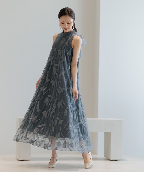 Andemiu（アンデミュウ）の「【選べる着丈/結婚式/二次会/謝恩会】バックリボンシシュウドレス579326（ドレス・レディース・ブラック/ブルーグレー・FREE/フリー）」の13枚目の写真