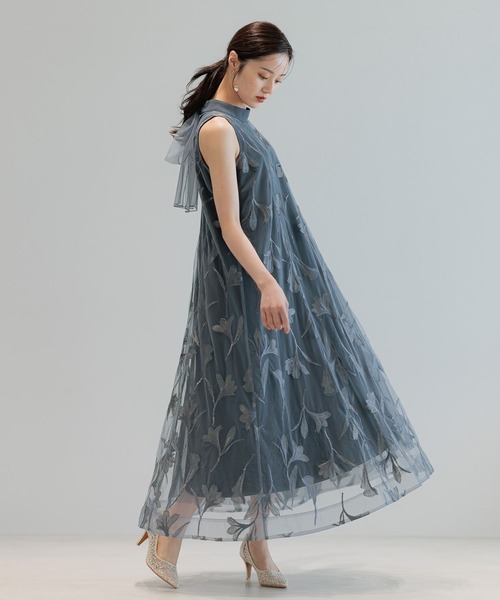 Andemiu（アンデミュウ）の「【選べる着丈/結婚式/二次会/謝恩会】バックリボンシシュウドレス579326（ドレス・レディース・ブラック/ブルーグレー・FREE/フリー）」の14枚目の写真