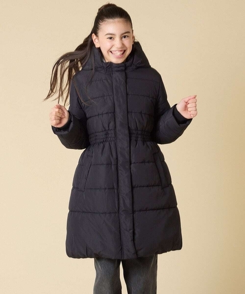 Umbro ロングコート 黒 ダウン70% フード取り外し可 umbro 中わたロングコート｜はっ水・防風・保温 -デサントストア