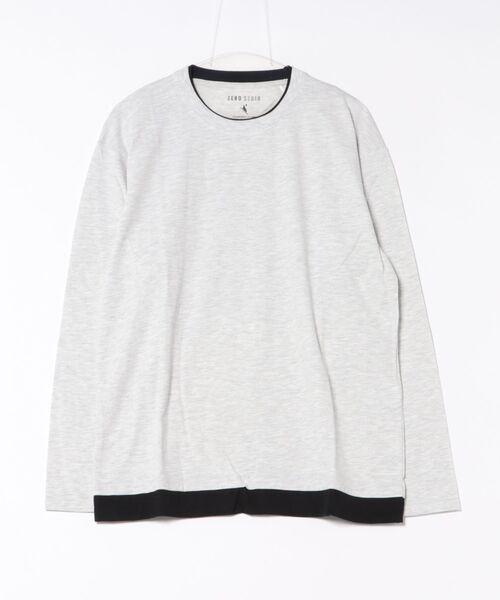 LB/S (エルビーエス)の「【汗染みの目立ちにくいTシャツ ZEROSTAIN/ゼロステイン】フェイクレイヤードBIGロンT 防汚 UVカット(Tシャツ/カットソー・メンズ・ブルー/オフホワイト/ブラック/ホワイト・MEDIUM/LARGE/X-LARGE)」の9枚目の写真