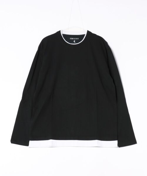 LB/S (エルビーエス)の「【汗染みの目立ちにくいTシャツ ZEROSTAIN/ゼロステイン】フェイクレイヤードBIGロンT 防汚 UVカット(Tシャツ/カットソー・メンズ・ブルー/オフホワイト/ブラック/ホワイト・MEDIUM/LARGE/X-LARGE)」の10枚目の写真