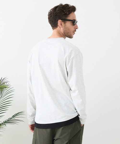 LB/S (エルビーエス)の「【汗染みの目立ちにくいTシャツ ZEROSTAIN/ゼロステイン】フェイクレイヤードBIGロンT 防汚 UVカット(Tシャツ/カットソー・メンズ・ブルー/オフホワイト/ブラック/ホワイト・MEDIUM/LARGE/X-LARGE)」の22枚目の写真