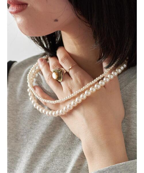 Samansa Mos2 blue（サマンサモスモスブルー）の「2連パールネックレス（ネックレス・レディース・シルバー・F）」の3枚目の写真