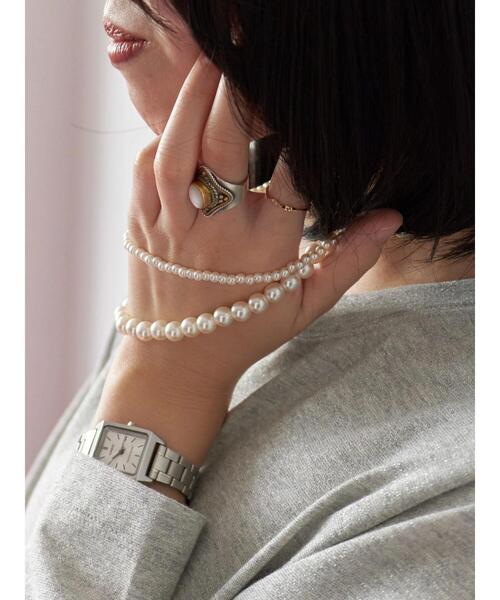 Samansa Mos2 blue（サマンサモスモスブルー）の「2連パールネックレス（ネックレス・レディース・シルバー・F）」の4枚目の写真