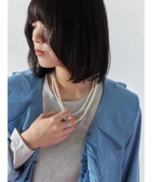 Samansa Mos2 blue（サマンサモスモスブルー）の「2連パールネックレス（ネックレス・レディース・シルバー・F）」の5枚目の写真