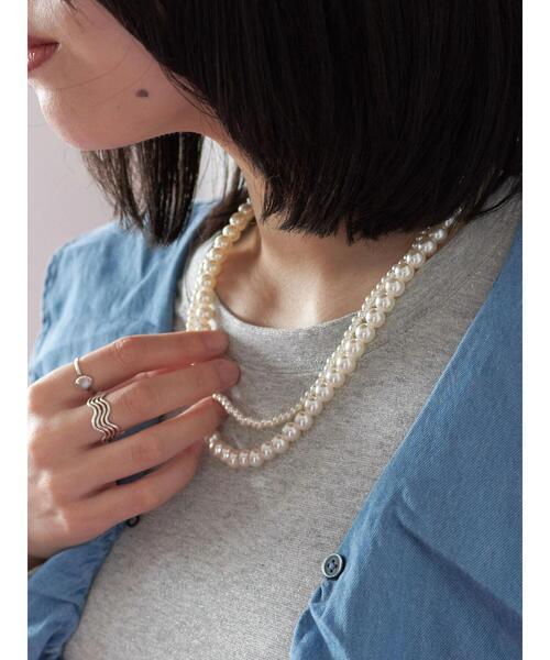 Samansa Mos2 blue（サマンサモスモスブルー）の「2連パールネックレス（ネックレス・レディース・シルバー・F）」の6枚目の写真