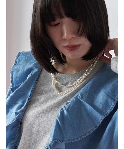 Samansa Mos2 blue（サマンサモスモスブルー）の「2連パールネックレス（ネックレス・レディース・シルバー・F）」の7枚目の写真
