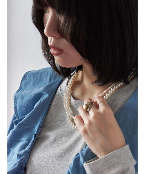 Samansa Mos2 blue（サマンサモスモスブルー）の「2連パールネックレス（ネックレス・レディース・シルバー・F）」の8枚目の写真