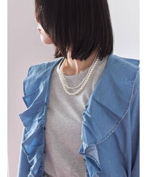 Samansa Mos2 blue（サマンサモスモスブルー）の「2連パールネックレス（ネックレス・レディース・シルバー・F）」の10枚目の写真