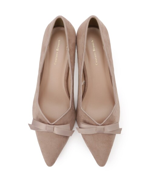 couture brooch（クチュールブローチ）の「カットパイピングリボンパンプス（パンプス・レディース・サンドベージュ/ブラック・30/35/45）」の6枚目の写真