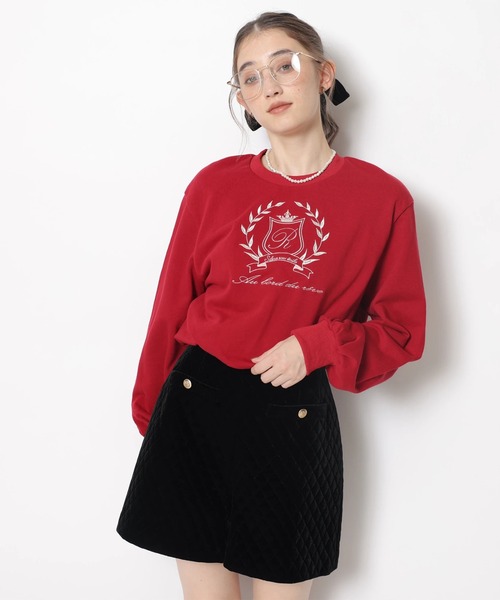 Rirandture（リランドチュール）の「エンブレムロゴバルーンスウェットトップス（Tシャツ/カットソー・レディース・ネイビー/レッド・2）」の4枚目の写真