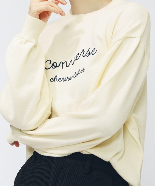 CONVERSE(コンバース)の「コンバース AP EBニット(ニット/セーター・レディース・グレー/ダークグリーン/アイボリー・L/M)」の18枚目の写真