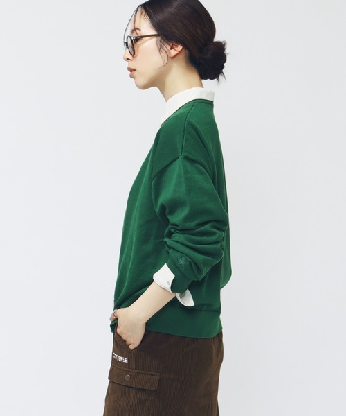 CONVERSE(コンバース)の「コンバース AP EBニット(ニット/セーター・レディース・グレー/ダークグリーン/アイボリー・L/M)」の11枚目の写真