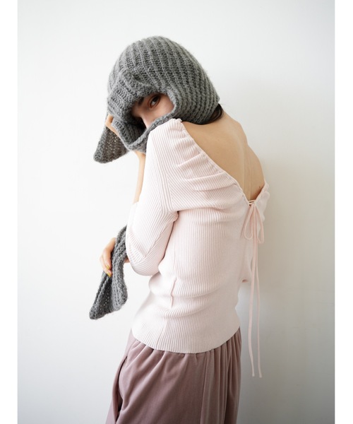 Katrin TOKYO（カトリーントーキョー）の「back ribbon knit（ニット/セーター・レディース・オレンジ/ピンク/ライトグレー・XS/FREE）」の2枚目の写真