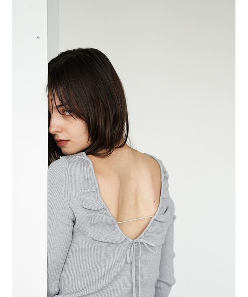 Katrin TOKYO（カトリーントーキョー）の「back ribbon knit（ニット/セーター・レディース・オレンジ/ピンク/ライトグレー・XS/FREE）」の9枚目の写真