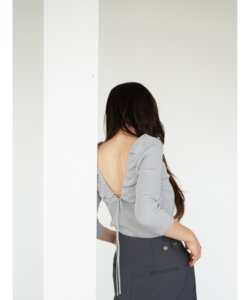 Katrin TOKYO（カトリーントーキョー）の「back ribbon knit（ニット/セーター・レディース・オレンジ/ピンク/ライトグレー・XS/FREE）」の12枚目の写真