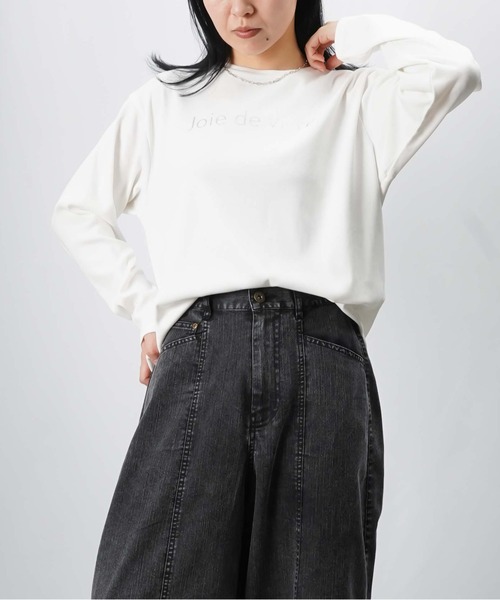 LUCA/LADY LUCK LUCA（ルカ/レディラックルカ）の「LC/LLL フライスロゴクルーネックTシャツ（Tシャツ/カットソー・レディース・グレイッシュベージュ/ブラック/オフホワイト・FREE）」の6枚目の写真