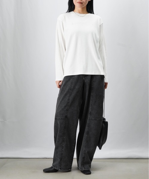 LUCA/LADY LUCK LUCA（ルカ/レディラックルカ）の「LC/LLL フライスロゴクルーネックTシャツ（Tシャツ/カットソー・レディース・グレイッシュベージュ/ブラック/オフホワイト・FREE）」の9枚目の写真