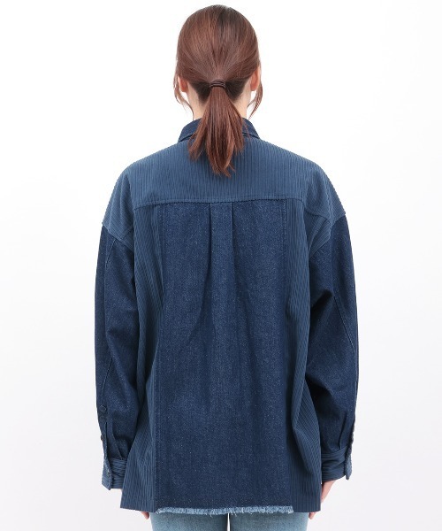 チチカカ（チチカカ）の「デニムコールパッチシャツ（シャツ/ブラウス・レディース・インディゴブルー/アイボリー/ブラック・FREE）」の12枚目の写真